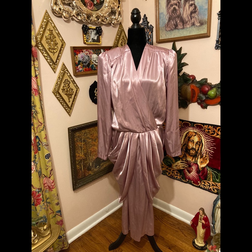 SALE Vintage Satin Formal Dress